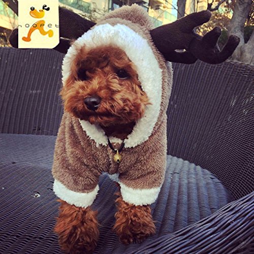 Geniales Pet Puppy Hund Kostüm CUTE CARTOON Elch Weihnachten Kleidung Hundemantel, Apparel Hoodie braun - 2